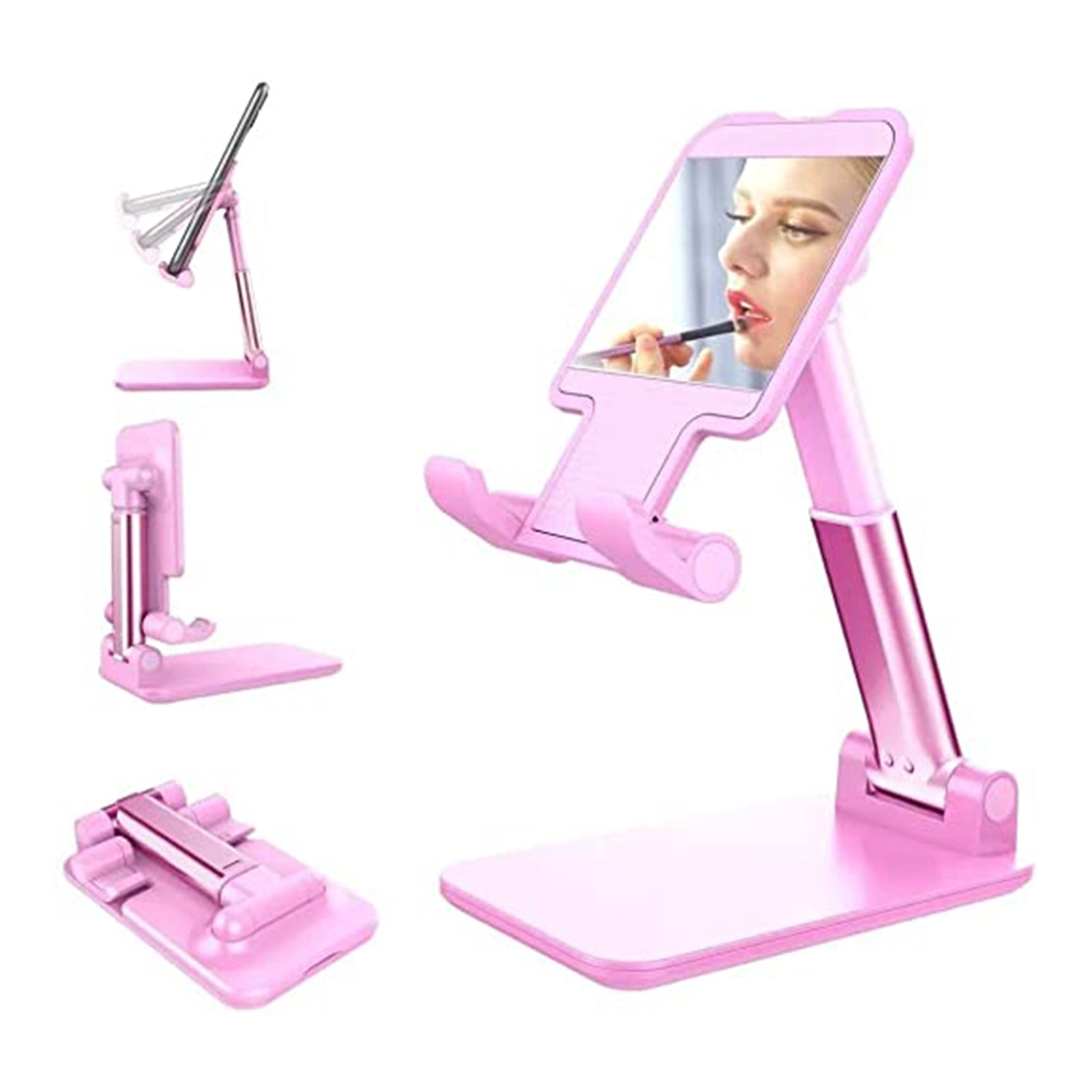 6636 Desktop Cell Phone Stand Phone Holder with mirror Full 3-Way Adjustable Phone Stand for Desk Height + Angles Perfect As Desk Organizers and Accessories. DeoDap 6636 Desktop Cell Phone Stand Phone Holder with mirror Full 3-Way Adjustable Phone Stand for Desk Height + Angles Perfect As Desk Organizers and Accessories. DeoDap